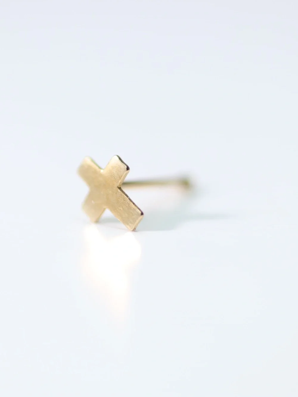 9kt.Gold Mini cross Nose Piercing 22 gauge Nose Piercing New